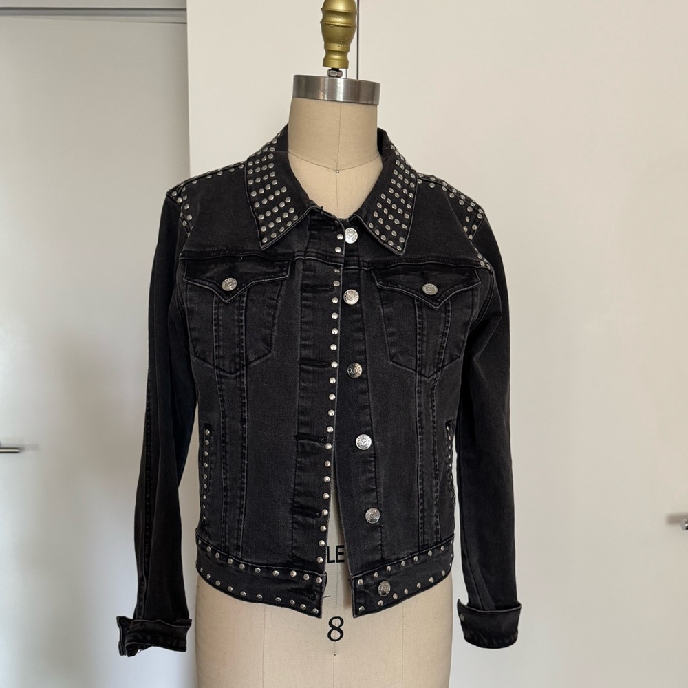 Studded Black Denim Jacket